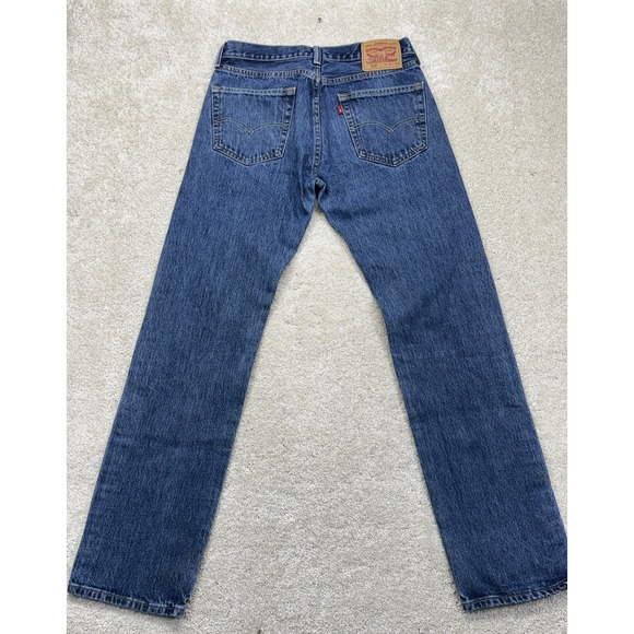 Levis 505 Jeans Mens 31x34 Blue Denim Straight Leg Medium Wash Casual Pants - Picture 5 of 12